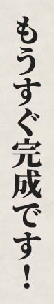 もうすぐ完成です！